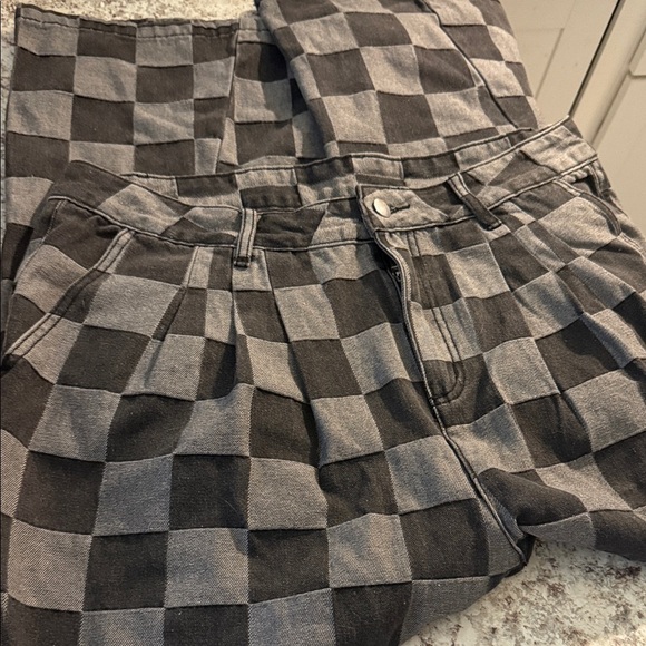 Hot to Go Checked Denim Jeans - Picture 2 of 6